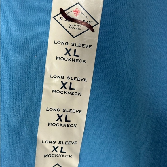 NWT St. John’s Bay Essential Mockneck Heritage Blue Size XL Normcore Classic - Picture 5 of 9